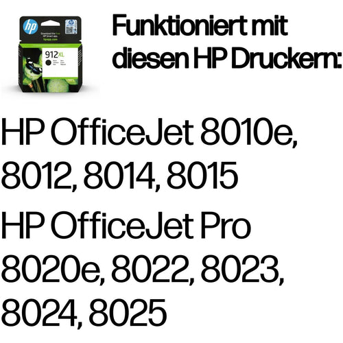 HP 912XL Schwarz Original Druckerpatrone | 720 Seiten | OfficeJet 8010 8020